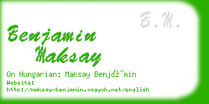 benjamin maksay business card